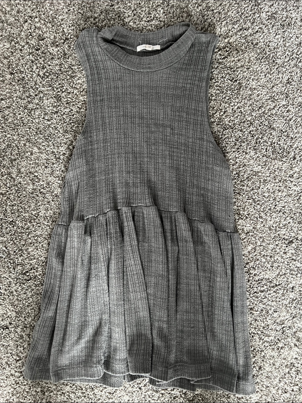 Maurices 🩶Gray Ribbed Sleeveless Tunic Dress